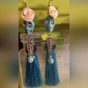 Sugar Skull Day of The Dead Tassel earrings